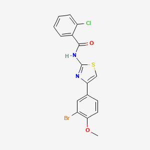 molecular formula C17H12BrClN2O2S B6132271 N-[4-(3-bromo-4-methoxyphenyl)-1,3-thiazol-2-yl]-2-chlorobenzamide 