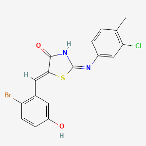 molecular formula C17H12BrClN2O2S B6132278 5-(2-bromo-5-hydroxybenzylidene)-2-[(3-chloro-4-methylphenyl)imino]-1,3-thiazolidin-4-one 