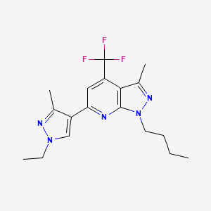 molecular formula C18H22F3N5 B6132280 1-butyl-6-(1-ethyl-3-methyl-1H-pyrazol-4-yl)-3-methyl-4-(trifluoromethyl)-1H-pyrazolo[3,4-b]pyridine 