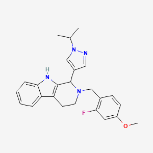 molecular formula C25H27FN4O B6132289 2-(2-fluoro-4-methoxybenzyl)-1-(1-isopropyl-1H-pyrazol-4-yl)-2,3,4,9-tetrahydro-1H-beta-carboline 
