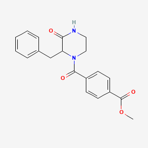 molecular formula C20H20N2O4 B6132306 methyl 4-[(2-benzyl-3-oxo-1-piperazinyl)carbonyl]benzoate 