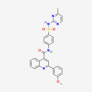 molecular formula C28H23N5O4S B6132321 2-(3-methoxyphenyl)-N-(4-{[(4-methyl-2-pyrimidinyl)amino]sulfonyl}phenyl)-4-quinolinecarboxamide 