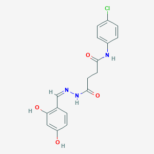 molecular formula C17H16ClN3O4 B6132322 N-(4-chlorophenyl)-4-[2-(2,4-dihydroxybenzylidene)hydrazino]-4-oxobutanamide 