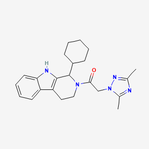 molecular formula C23H29N5O B6132331 1-cyclohexyl-2-[(3,5-dimethyl-1H-1,2,4-triazol-1-yl)acetyl]-2,3,4,9-tetrahydro-1H-beta-carboline 