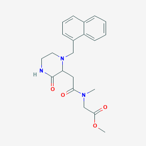 molecular formula C21H25N3O4 B6132342 methyl N-methyl-N-{[1-(1-naphthylmethyl)-3-oxo-2-piperazinyl]acetyl}glycinate 