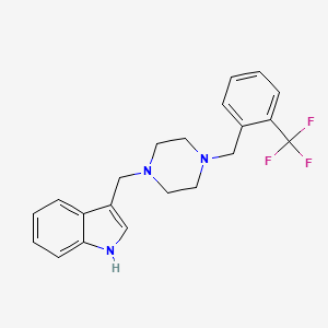 molecular formula C21H22F3N3 B6132347 3-({4-[2-(trifluoromethyl)benzyl]-1-piperazinyl}methyl)-1H-indole 