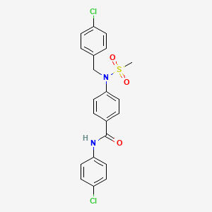 molecular formula C21H18Cl2N2O3S B6132354 4-[(4-chlorobenzyl)(methylsulfonyl)amino]-N-(4-chlorophenyl)benzamide 