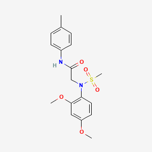 molecular formula C18H22N2O5S B6132355 N~2~-(2,4-dimethoxyphenyl)-N~1~-(4-methylphenyl)-N~2~-(methylsulfonyl)glycinamide 