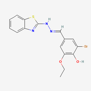 molecular formula C16H14BrN3O2S B6132356 3-bromo-5-ethoxy-4-hydroxybenzaldehyde 1,3-benzothiazol-2-ylhydrazone 