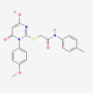 2-{[4-hydroxy-1-(4-methoxyphenyl)-6-oxo-1,6-dihydro-2-pyrimidinyl]thio}-N-(4-methylphenyl)acetamide