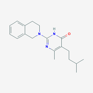 molecular formula C19H25N3O B6132382 2-(3,4-dihydro-2(1H)-isoquinolinyl)-6-methyl-5-(3-methylbutyl)-4(3H)-pyrimidinone 