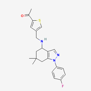 1-[4-({[1-(4-fluorophenyl)-6,6-dimethyl-4,5,6,7-tetrahydro-1H-indazol-4-yl]amino}methyl)-2-thienyl]ethanone