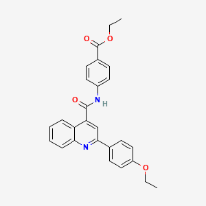 molecular formula C27H24N2O4 B6132389 ethyl 4-({[2-(4-ethoxyphenyl)-4-quinolinyl]carbonyl}amino)benzoate 