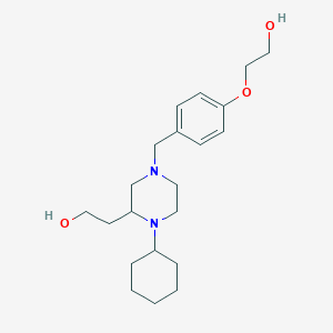 molecular formula C21H34N2O3 B6132410 2-{1-cyclohexyl-4-[4-(2-hydroxyethoxy)benzyl]-2-piperazinyl}ethanol 