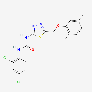 molecular formula C18H16Cl2N4O2S B6132414 N-(2,4-dichlorophenyl)-N'-{5-[(2,5-dimethylphenoxy)methyl]-1,3,4-thiadiazol-2-yl}urea 