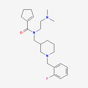 molecular formula C23H34FN3O B6132424 N-[2-(dimethylamino)ethyl]-N-{[1-(2-fluorobenzyl)-3-piperidinyl]methyl}-1-cyclopentene-1-carboxamide 