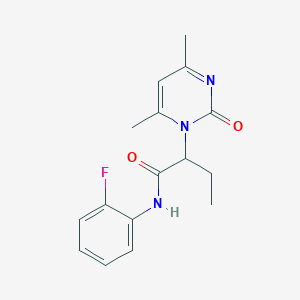 molecular formula C16H18FN3O2 B6132429 2-(4,6-dimethyl-2-oxo-1(2H)-pyrimidinyl)-N-(2-fluorophenyl)butanamide 