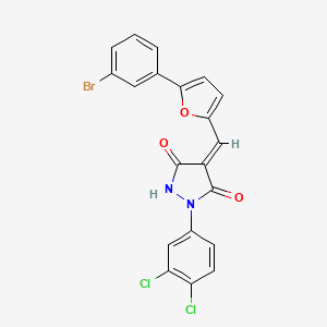 molecular formula C20H11BrCl2N2O3 B6132453 4-{[5-(3-bromophenyl)-2-furyl]methylene}-1-(3,4-dichlorophenyl)-3,5-pyrazolidinedione 