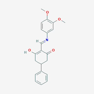 molecular formula C21H21NO4 B6132469 2-{[(3,4-dimethoxyphenyl)amino]methylene}-5-phenyl-1,3-cyclohexanedione 