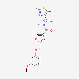 N-[1-(2,5-dimethyl-1,3-thiazol-4-yl)ethyl]-2-[(3-methoxyphenoxy)methyl]-N-methyl-1,3-oxazole-4-carboxamide