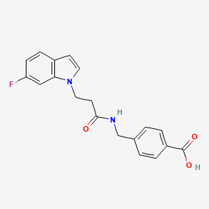 molecular formula C19H17FN2O3 B6132511 4-({[3-(6-fluoro-1H-indol-1-yl)propanoyl]amino}methyl)benzoic acid 