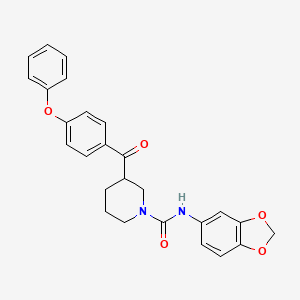 molecular formula C26H24N2O5 B6132543 N-1,3-benzodioxol-5-yl-3-(4-phenoxybenzoyl)-1-piperidinecarboxamide 