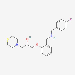 molecular formula C21H27FN2O2S B6132562 1-(2-{[(4-fluorobenzyl)amino]methyl}phenoxy)-3-(4-thiomorpholinyl)-2-propanol 