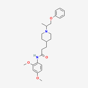 molecular formula C25H34N2O4 B6132569 N-(2,4-dimethoxyphenyl)-3-[1-(1-methyl-2-phenoxyethyl)-4-piperidinyl]propanamide 