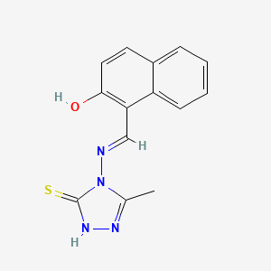 molecular formula C14H12N4OS B6132577 1-{[(3-mercapto-5-methyl-4H-1,2,4-triazol-4-yl)imino]methyl}-2-naphthol 
