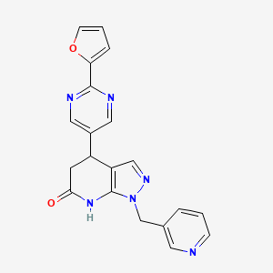 molecular formula C20H16N6O2 B6132586 4-[2-(2-furyl)pyrimidin-5-yl]-1-(pyridin-3-ylmethyl)-1,4,5,7-tetrahydro-6H-pyrazolo[3,4-b]pyridin-6-one 