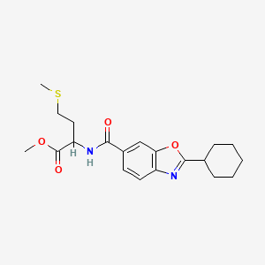 molecular formula C20H26N2O4S B6132590 methyl N-[(2-cyclohexyl-1,3-benzoxazol-6-yl)carbonyl]methioninate 