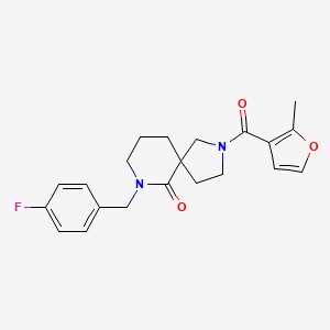 molecular formula C21H23FN2O3 B6132597 7-(4-fluorobenzyl)-2-(2-methyl-3-furoyl)-2,7-diazaspiro[4.5]decan-6-one 