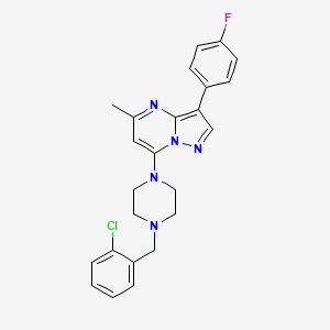 molecular formula C24H23ClFN5 B6132598 7-[4-(2-chlorobenzyl)-1-piperazinyl]-3-(4-fluorophenyl)-5-methylpyrazolo[1,5-a]pyrimidine 