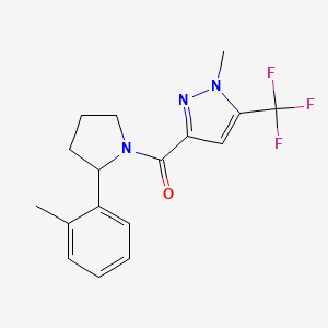 molecular formula C17H18F3N3O B6132601 1-methyl-3-{[2-(2-methylphenyl)-1-pyrrolidinyl]carbonyl}-5-(trifluoromethyl)-1H-pyrazole 
