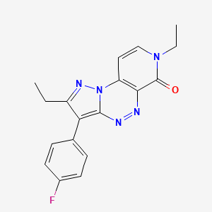 molecular formula C18H16FN5O B6132626 2,7-diethyl-3-(4-fluorophenyl)pyrazolo[5,1-c]pyrido[4,3-e][1,2,4]triazin-6(7H)-one 
