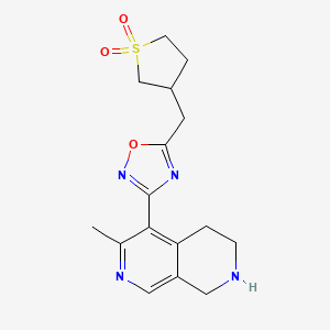 molecular formula C16H20N4O3S B6132633 5-{5-[(1,1-dioxidotetrahydro-3-thienyl)methyl]-1,2,4-oxadiazol-3-yl}-6-methyl-1,2,3,4-tetrahydro-2,7-naphthyridine trifluoroacetate 