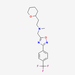 molecular formula C18H22F3N3O2 B6132638 N-methyl-2-(tetrahydro-2H-pyran-2-yl)-N-({3-[4-(trifluoromethyl)phenyl]-1,2,4-oxadiazol-5-yl}methyl)ethanamine 