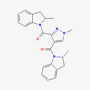 molecular formula C24H24N4O2 B6132661 1,1'-[(1-methyl-1H-pyrazole-3,4-diyl)dicarbonyl]bis(2-methylindoline) 