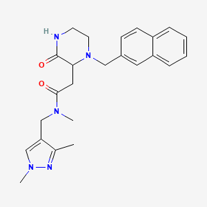 molecular formula C24H29N5O2 B6132696 N-[(1,3-dimethyl-1H-pyrazol-4-yl)methyl]-N-methyl-2-[1-(2-naphthylmethyl)-3-oxo-2-piperazinyl]acetamide 