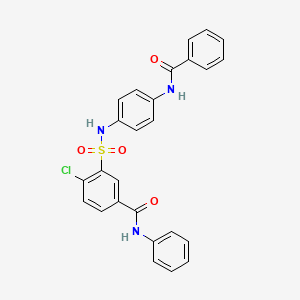 molecular formula C26H20ClN3O4S B6132700 3-({[4-(benzoylamino)phenyl]amino}sulfonyl)-4-chloro-N-phenylbenzamide 