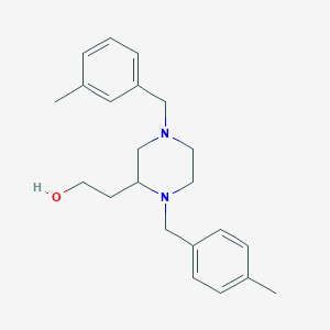 molecular formula C22H30N2O B6132705 2-[4-(3-methylbenzyl)-1-(4-methylbenzyl)-2-piperazinyl]ethanol 