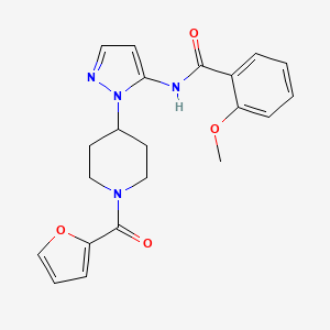 molecular formula C21H22N4O4 B6132707 N-{1-[1-(2-furoyl)-4-piperidinyl]-1H-pyrazol-5-yl}-2-methoxybenzamide 