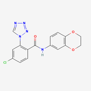 molecular formula C16H12ClN5O3 B6132708 4-chloro-N-(2,3-dihydro-1,4-benzodioxin-6-yl)-2-(1H-tetrazol-1-yl)benzamide 
