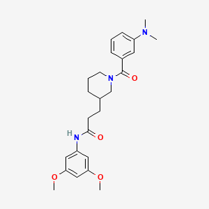 molecular formula C25H33N3O4 B6132718 N-(3,5-dimethoxyphenyl)-3-{1-[3-(dimethylamino)benzoyl]-3-piperidinyl}propanamide 
