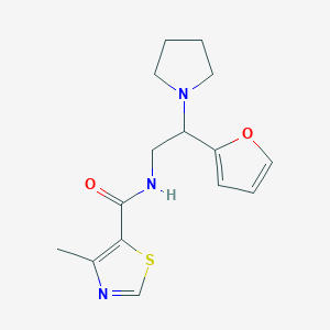 molecular formula C15H19N3O2S B6132723 N-[2-(2-furyl)-2-(1-pyrrolidinyl)ethyl]-4-methyl-1,3-thiazole-5-carboxamide trifluoroacetate 