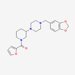 molecular formula C22H27N3O4 B6132724 1-(1,3-benzodioxol-5-ylmethyl)-4-[1-(2-furoyl)-3-piperidinyl]piperazine 