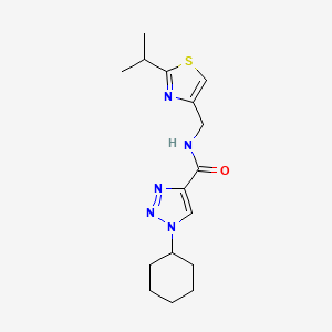1-cyclohexyl-N-[(2-isopropyl-1,3-thiazol-4-yl)methyl]-1H-1,2,3-triazole-4-carboxamide