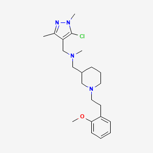 molecular formula C22H33ClN4O B6132748 1-(5-chloro-1,3-dimethyl-1H-pyrazol-4-yl)-N-({1-[2-(2-methoxyphenyl)ethyl]-3-piperidinyl}methyl)-N-methylmethanamine 