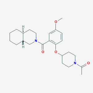 molecular formula C24H34N2O4 B6132768 (4aS*,8aR*)-2-{2-[(1-acetyl-4-piperidinyl)oxy]-5-methoxybenzoyl}decahydroisoquinoline 