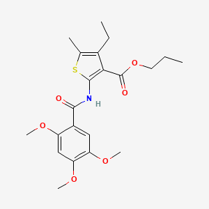 molecular formula C21H27NO6S B6132772 propyl 4-ethyl-5-methyl-2-[(2,4,5-trimethoxybenzoyl)amino]-3-thiophenecarboxylate 